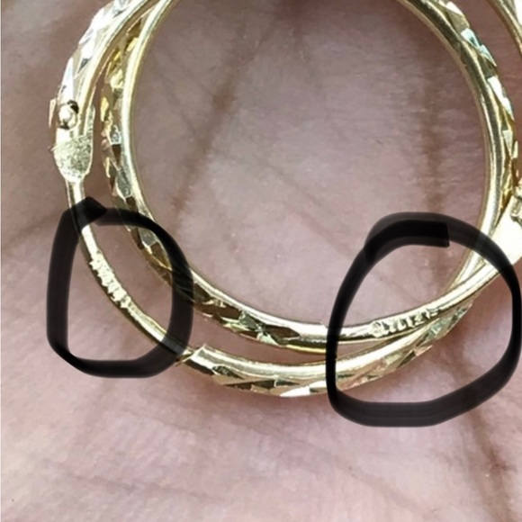 Endless Tube Hoops 14k Yellow Italian Solid Gold - Picture 4 of 4